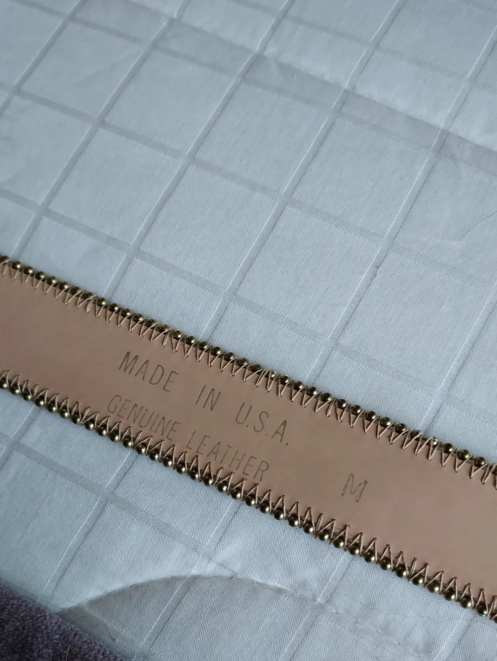 Gold & Bronze Leather Belt Size Med